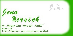 jeno mersich business card